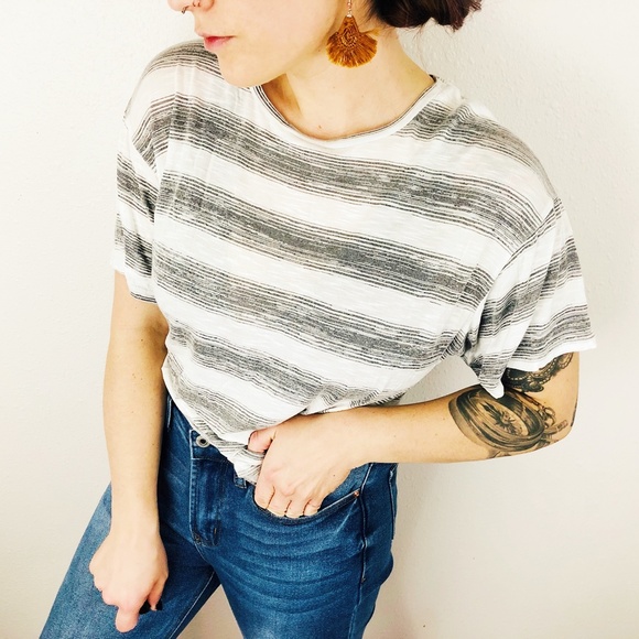 Honey Punch Tops - Honey Punch Striped Boyfriend T |E